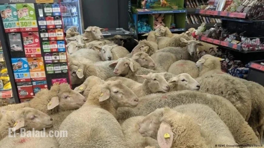 Flock of 50 Sheep Wanders into German Supermarket