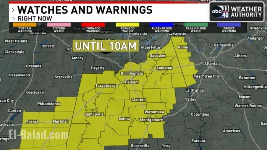 Central Alabama Faces Tornado Watch Alert