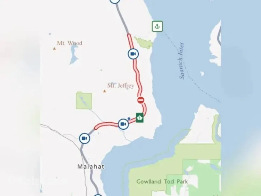 Helicopter and Ambulances Rush to Malahat Vehicle Incident