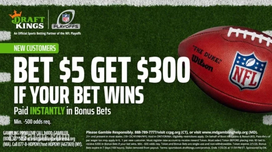 Enhanced $300 DraftKings Promo for NFL Wild Card Playoffs This Weekend