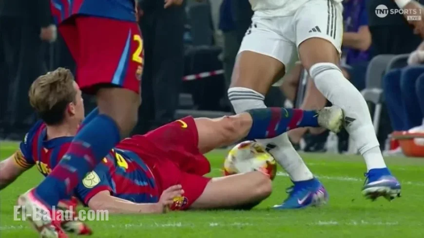 Barca’s De Jong Sees Red for Dangerous El Clasico Tackle