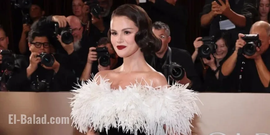 Selena Gomez Dazzles in Feathered Attire at 2026 Golden Globes