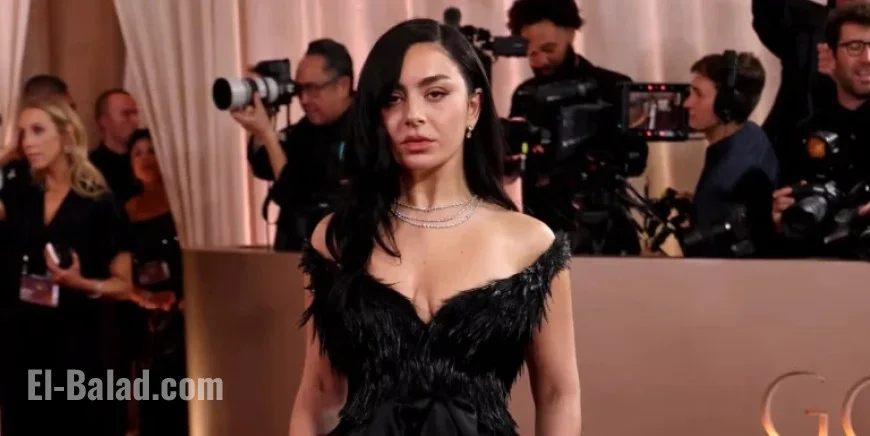 Charli XCX Dazzles in Feather Corset at 2026 Golden Globes