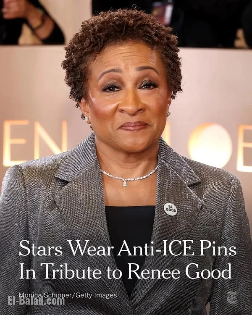 Stars Honor Renee Nicole Good with Black-and-White Pins at Golden Globes