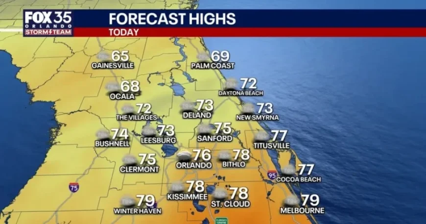 Orlando Faces Breezy Showers Today; Colder Weather Expected This Week