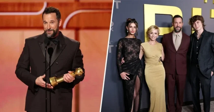 Noah Wyle Places Golden Globe Next to ‘Best Dad’ Trophy