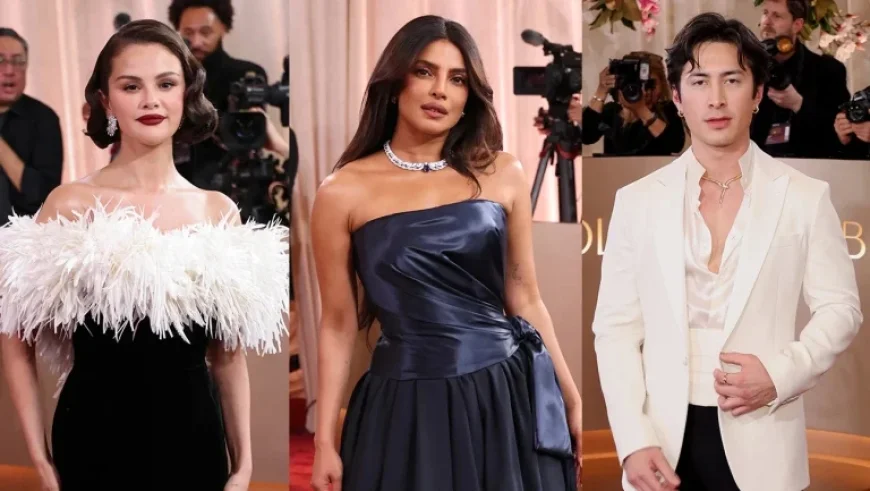 Selena Gomez, Hudson Williams Shine at Golden Globes Red Carpet