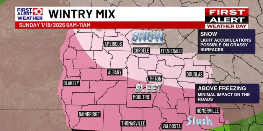 Wintry Mix Could Impact South Georgia Sunday Morning