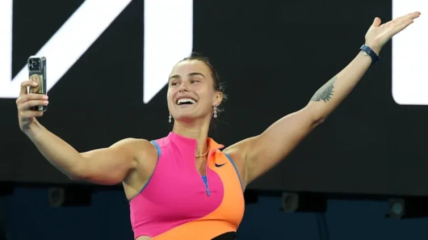 Sabalenka Defeats Wildcard as Federer and Laver Watch