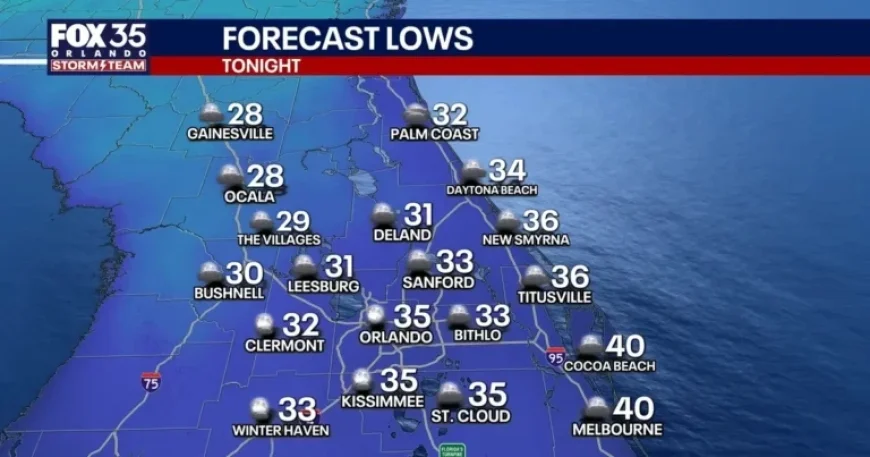 Orlando Forecast: Cold Front Brings Rain Sunday, Freezing Threat Monday