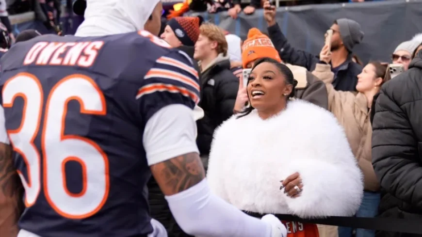 Simone Biles Cheers Husband Jonathan Owens with Custom Jacket at Rams-Bears Game