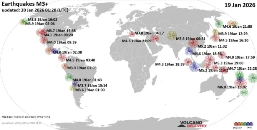 Earthquake Update: Key Global Events on January 19, 2026