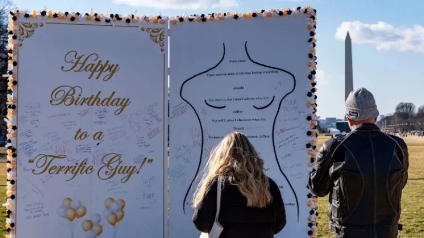 10-Foot Trump Birthday Message to Epstein Replica Unveiled on National Mall