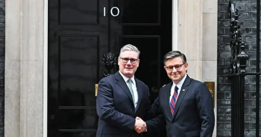 Speaker Johnson Vows to Calm Trump Tensions in U.K. Parliament Address