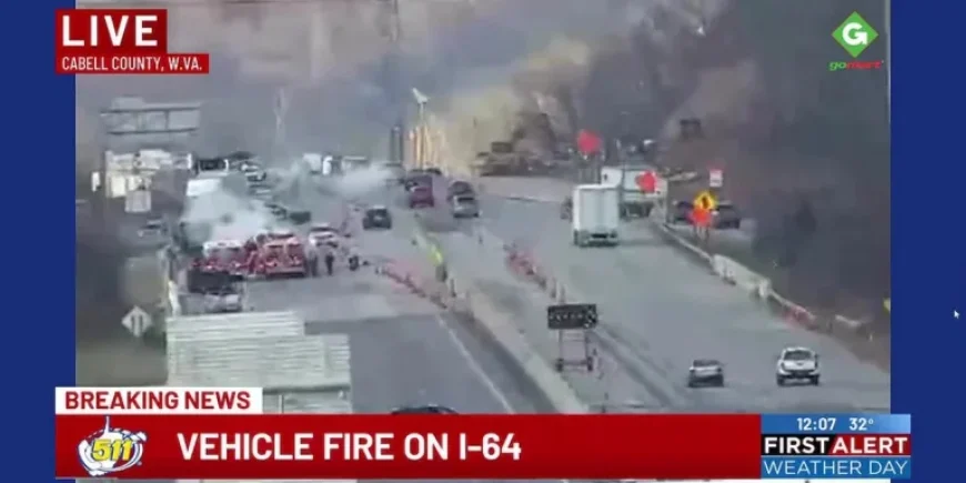 I-64 Partially Closed in Cabell County Due to Vehicle Fire