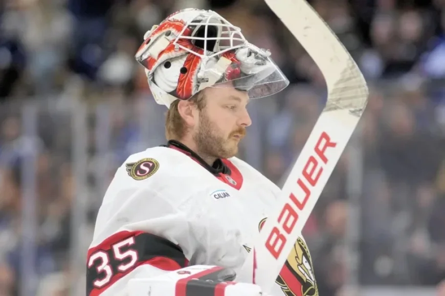 Senators Goalie Linus Ullmark Addresses Media After Leave of Absence
