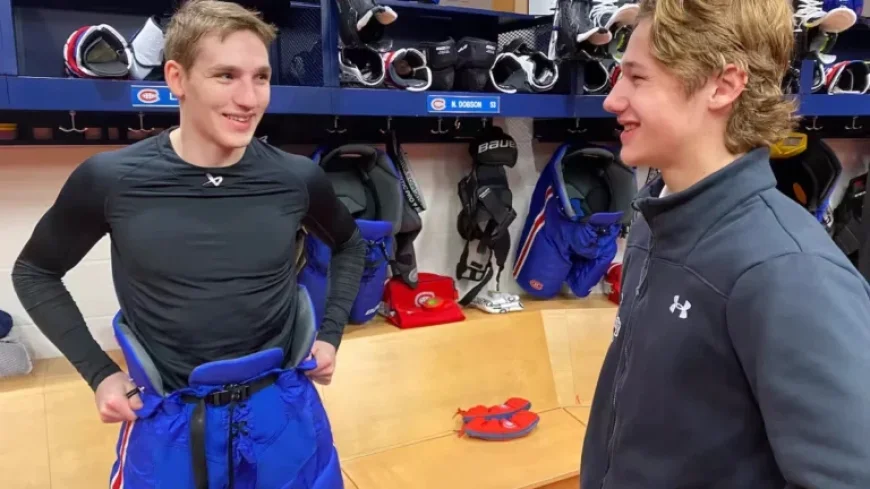 Lane Hutson Meets Top Quebec Prospect Xavier Villeneuve