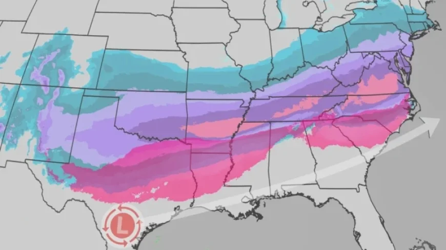 Severe Winter Storm Brings Ice and Snow to South and East