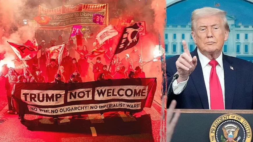 Protesters Burn U.S. Flags, Clash with Police Before Trump’s Davos Arrival