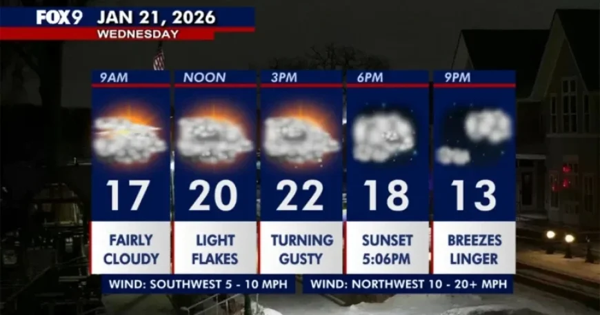 Minnesota Braces for Frigid Weather After Wednesday Snow Showers