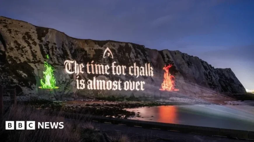 “Traitors Projection Illuminates White Cliffs of Dover”