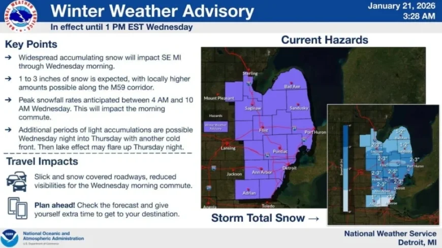 Detroit Winter Weather Advisory: Check Timeline for Incoming Snow