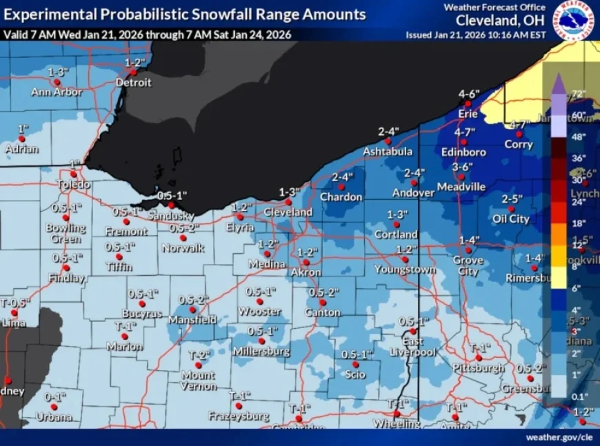 Snow Wednesday, Extreme Cold Friday, Weekend Storm Looms for NE Ohio