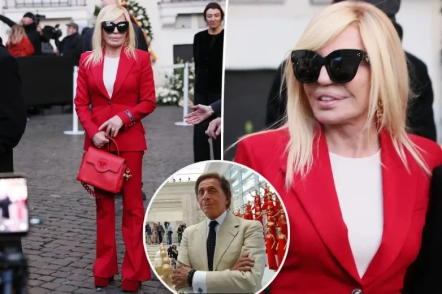 Donatella Versace Honors Valentino with Signature Red Tribute