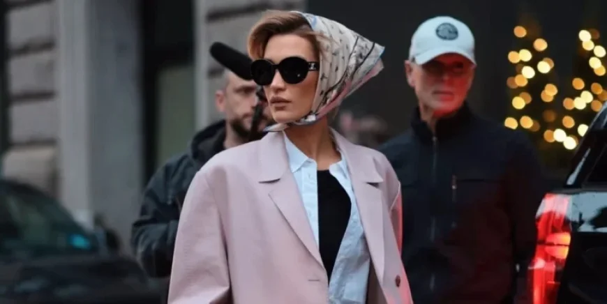 Bella Hadid Channels Hitchcock Heroine with Chic Scarf Style