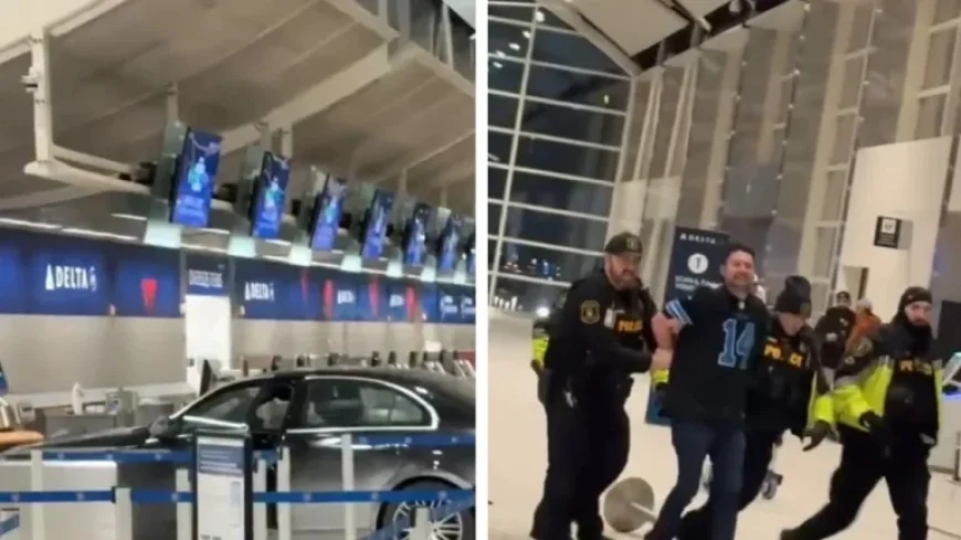Car Smashes Into Detroit Airport Terminal in Shocking Video