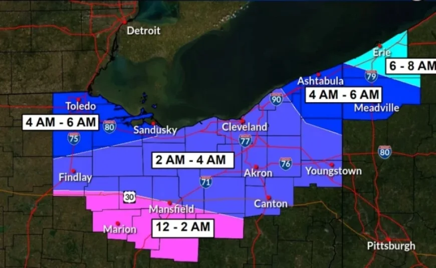 Winter Storm Forecast Sharpens: Northeast Ohio Snowfall Start Time Announced