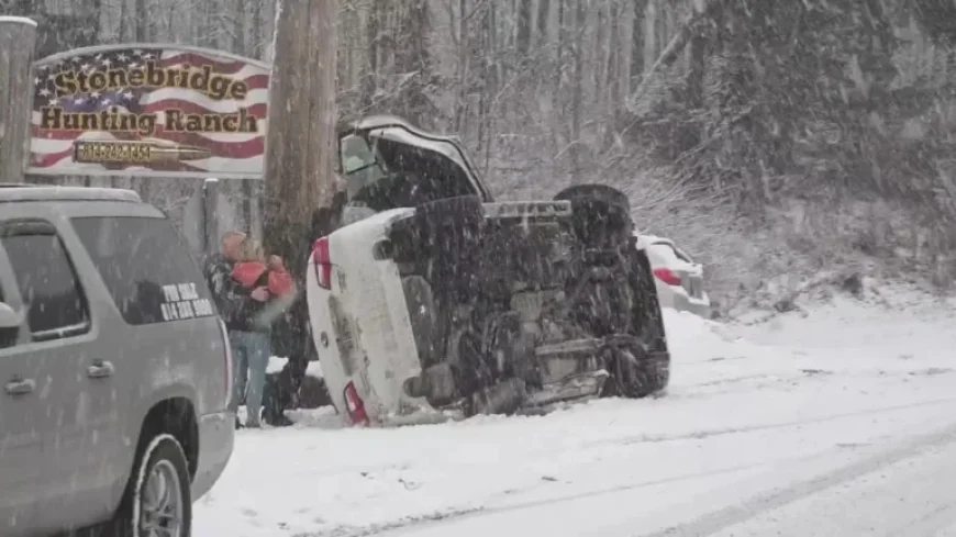 Pennsylvania Drivers Collide in Snow as Winter Storm Approaches