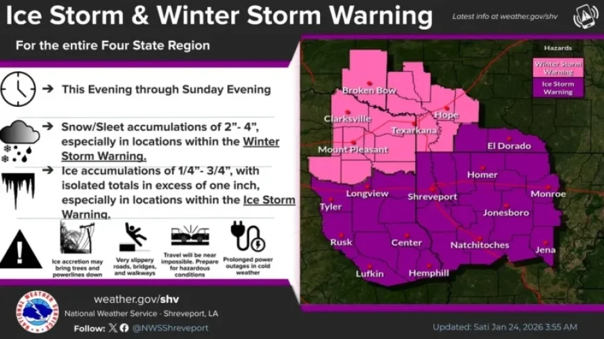 NWS Revises Saturday Snow and Ice Forecast for Louisiana