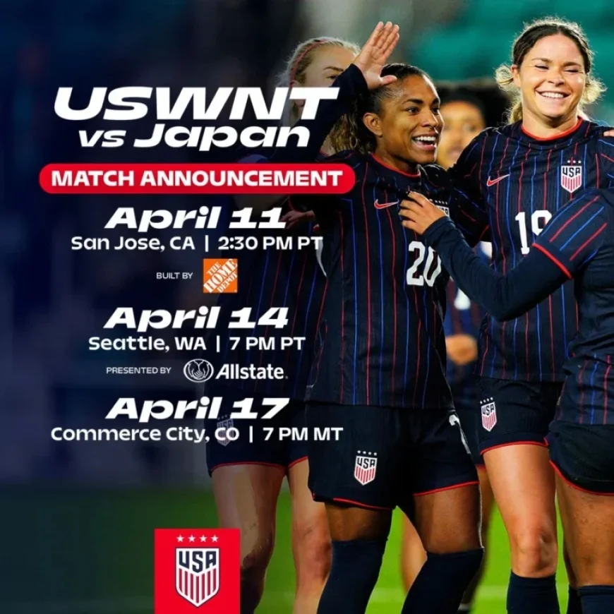 U.S. Women’s Team to Battle Japan at NWSL Venues in April