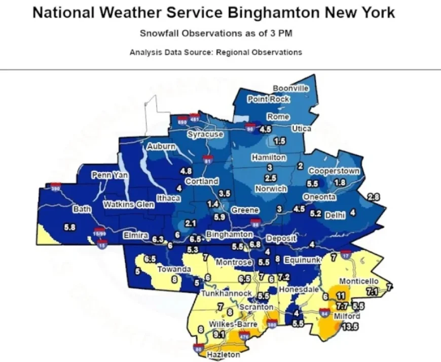 Central NY Early Snowfall: Discover Highest Totals in the Region (Map)