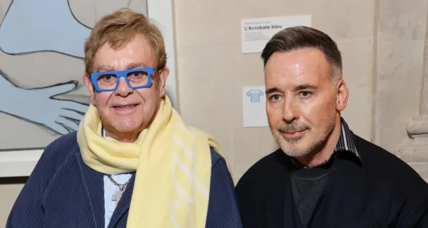 Elton John and David Furnish Attend Jacquemus Show at Paris Fashion Week