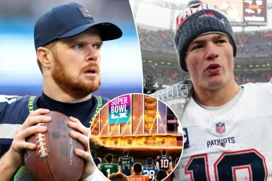 Super Bowl 2026 Graphic Featuring Darnold and Maye Goes Viral