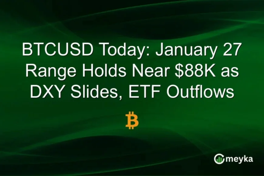 BTCUSD Steadies Near $88K Amid DXY Decline, ETF Outflows