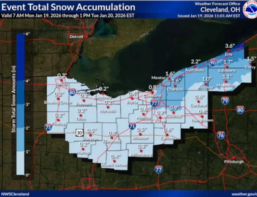 Arctic Front Hits Greater Cleveland with Snow Squalls, Subzero Wind Chills