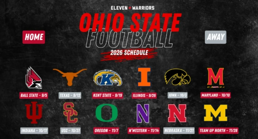 Ohio State 2026 Schedule Features Indiana, USC, Oregon, and Michigan Finale