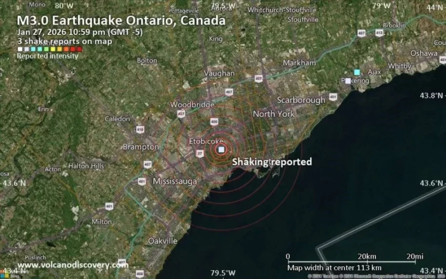Possible Earthquake Detected Near Toronto, Ontario: Seismic Event Recorded