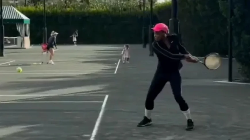 Serena Williams Enjoys Tennis Session with Daughters in Heartwarming Video