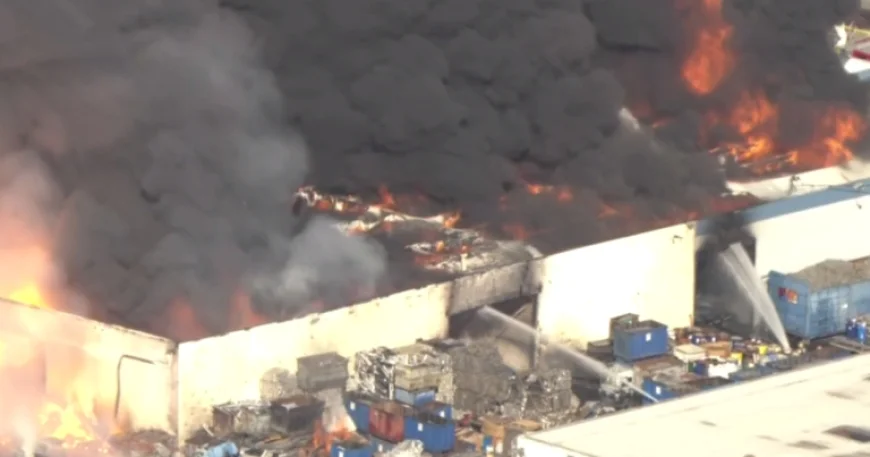 Firefighters Tackle Intense Blaze at South El Monte Recycling Plant