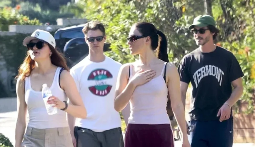 Joey King and Logan Lerman Enjoy Double Date Dog Walk