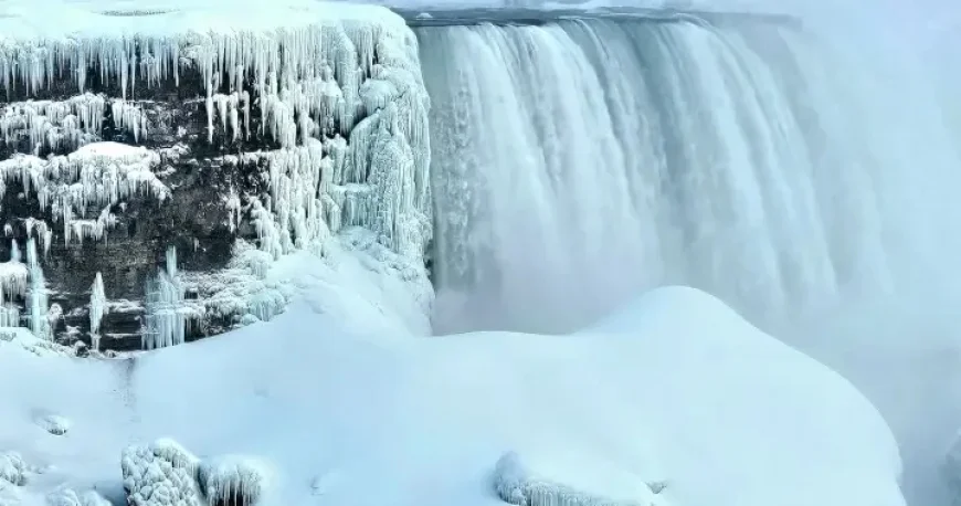 Niagara Falls Partially Freezes, Offers Stunning Views