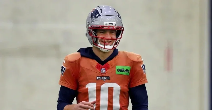 Drake Maye, Mike Vrabel Unconcerned by Patriots QB Shoulder Injury