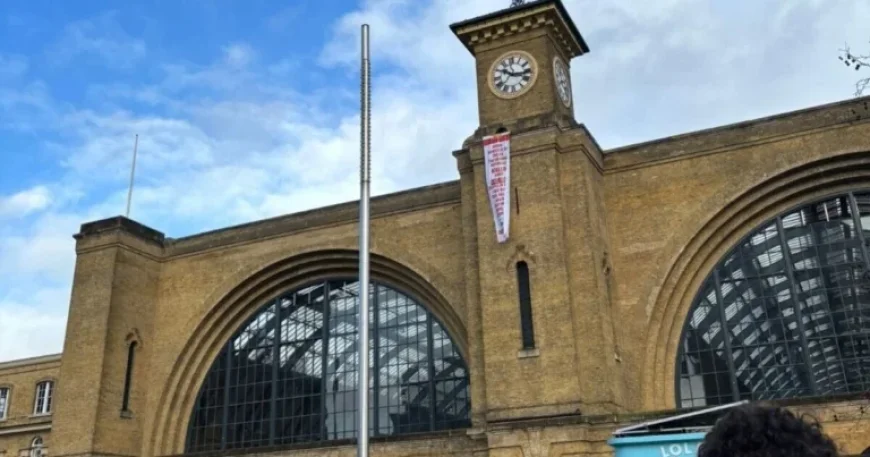 Protester Climbs King’s Cross Station as Firefighters Respond