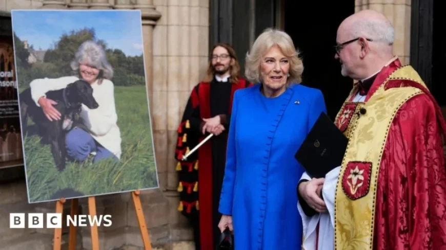 Queen Camilla Attends Jilly Cooper Memorial Service