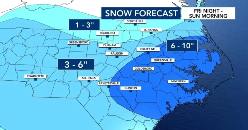 North Carolina Faces Snowfall Saturday with Strong Gusts and Extreme Cold