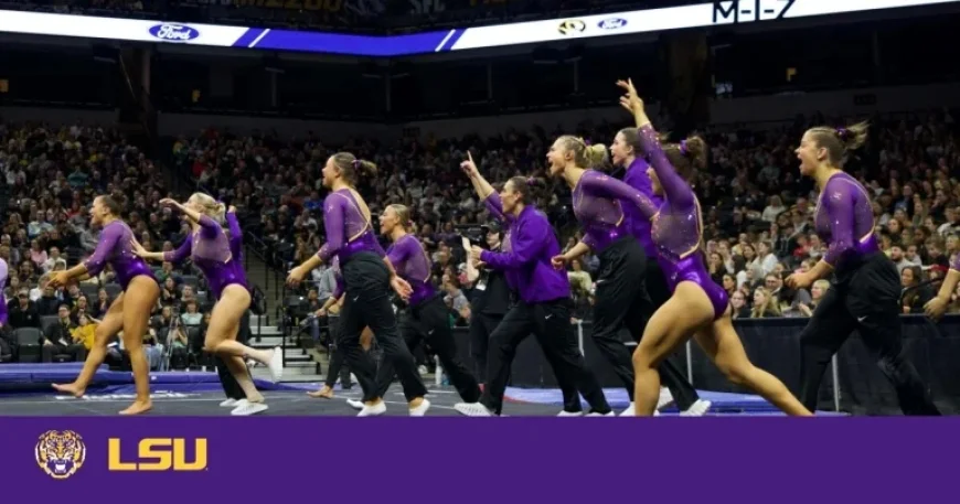 LSU Gymnastics Triumphs Over Missouri, Secures Road Win 197.675-197.500